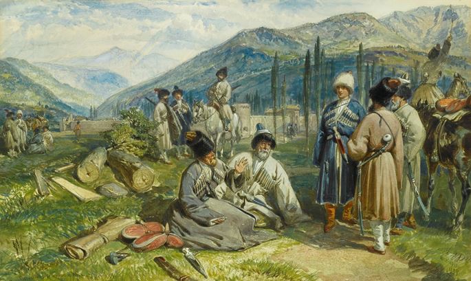 William Simpson - Circassians at the Fort of Waia | MasterArt